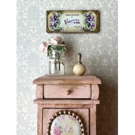 The Happy Little Home Dollhouse miniature antique FRENCH ad sign EXTRA FINE SOAP Violet Perfume 1:12