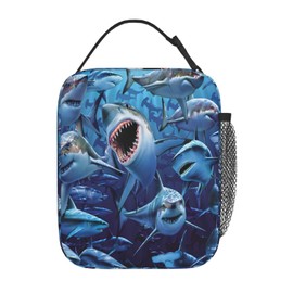 DECJAN Shark Lunch Bag,Thermal Insulation And Cold Preservation Lunch Box,A Durable, Easy-To-Clean Bento Box Bento Bag,Large Capacity Dinner Bag For Work/Picnic, 2064B