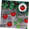 Kichvoe 4pcs Ladybug Wall Sculpture Spring Decor Metal Ladybug Garden