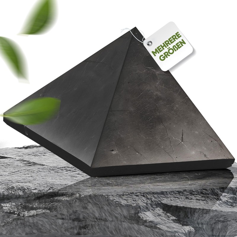 PURAJA Shungite Pyramid Original from Karelia Polished Contains Fullerenes with