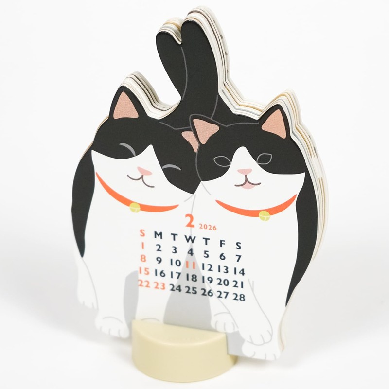 Greeting Life 2026 Calendar Animal Die Cut Mini Twin Cat