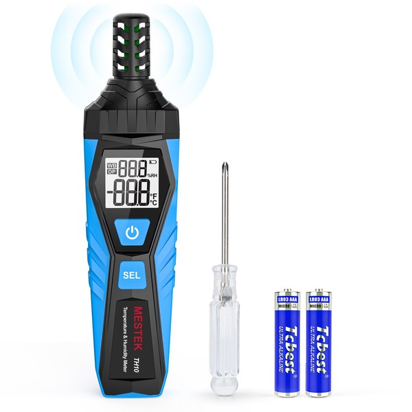 MESTEK Temperature Humidity Meter - Handheld Thermometer Hygrometer with Ambient,