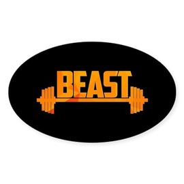CafePress Beast Gold Oval Car Bumper Sticker