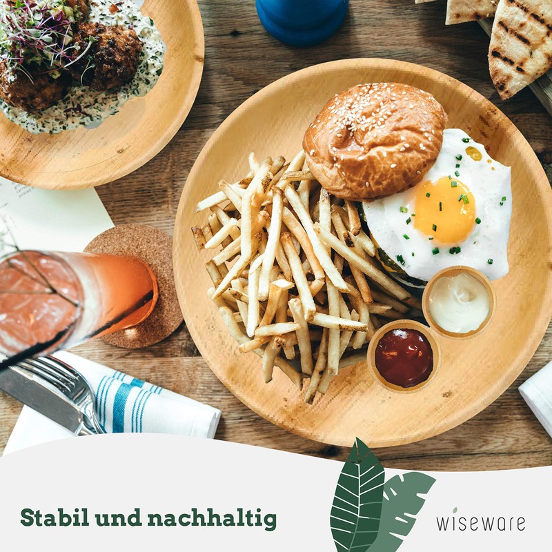 wiseware Palm Leaf Plates - Pack of 25 Disposable Plates