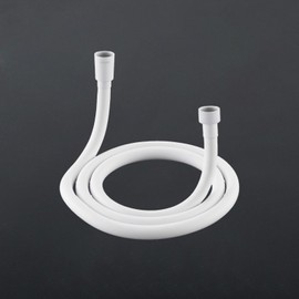 KINSE Shower Hose, 79 Inches Extra-Long for Handheld Shower Head Hose, Premium RV PVC Flexible Shower Hose Replacement with Brass Insert and Integral Rubber Ring - Sturdy & Anti-Leakage (White)