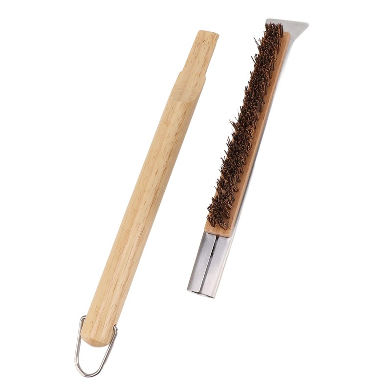 Pizza Oven Brush Removable Bristles Stainless Steel High Temperature Resistant