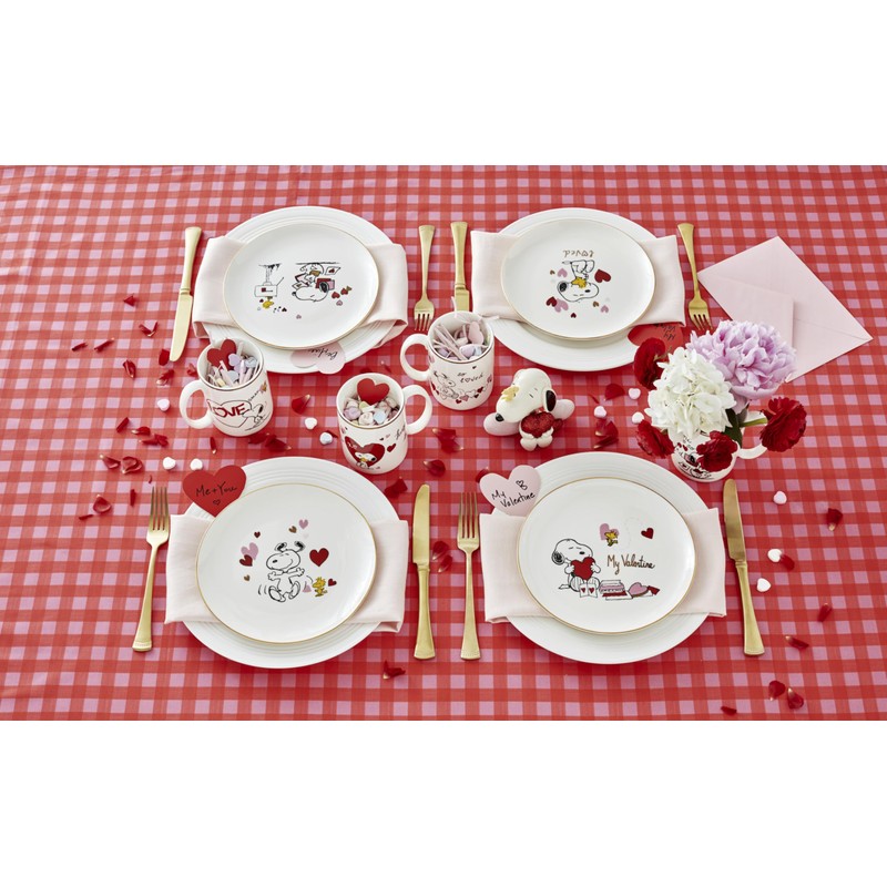Lenox 897217 Snoopy Valentines Day Accent Plates, Set Of 4,