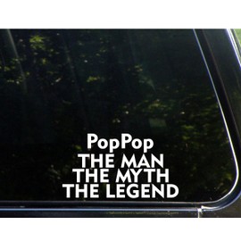 Sweet Tea Decals Poppop The Man The Myth The Legend - 6 3/4" x 3 3/4" - Vinyl Die Cut Decal/Bumper Sticker for Windows, Trucks, Cars, Laptops, Macbooks, Etc.