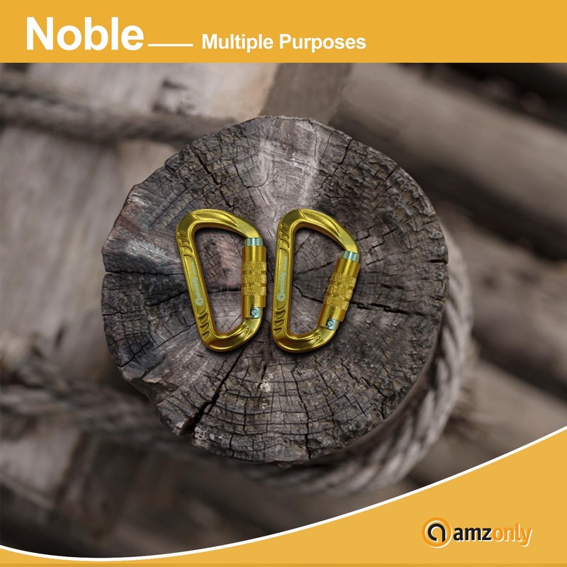 3inch Auto Locking Carabiner Clips Heavy Duty, 12KN /2697lbs Lightweight