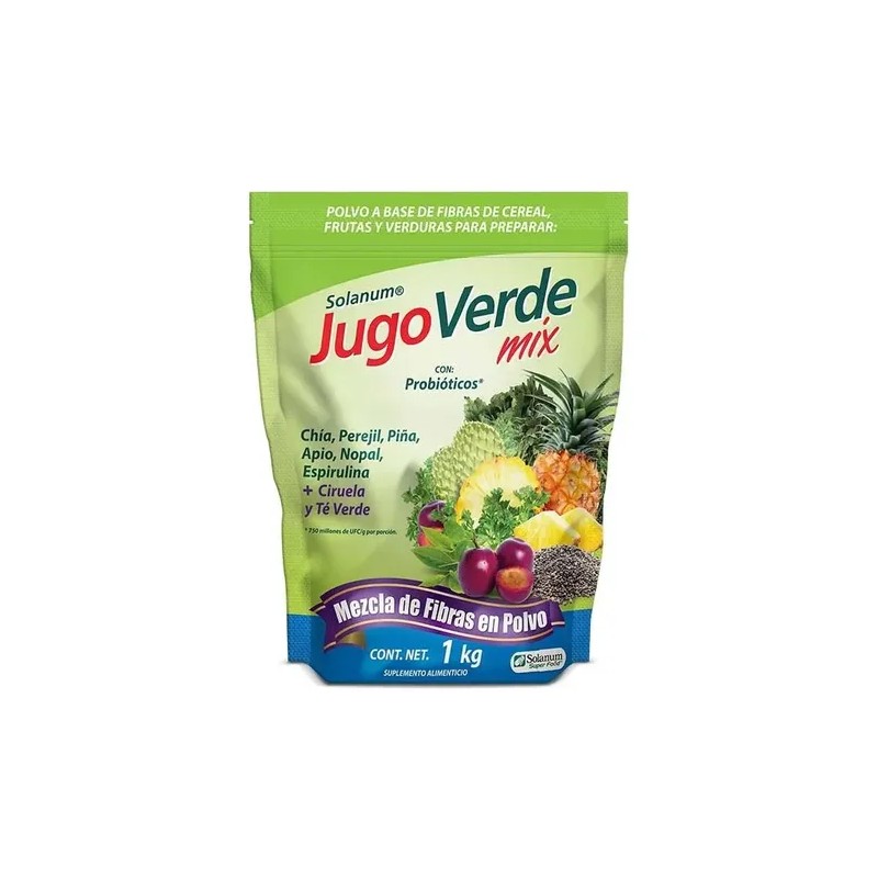 Jugo Verde Mix Fibra + Probiotico En Polvo 1 Kg