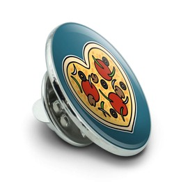 Heart Pizza Pie Love Metal 0.75" Lapel Hat Pin Tie Tack Pinback