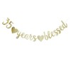 35 Years Blessed Banner, Funny Gold Glitter Sign for 35th