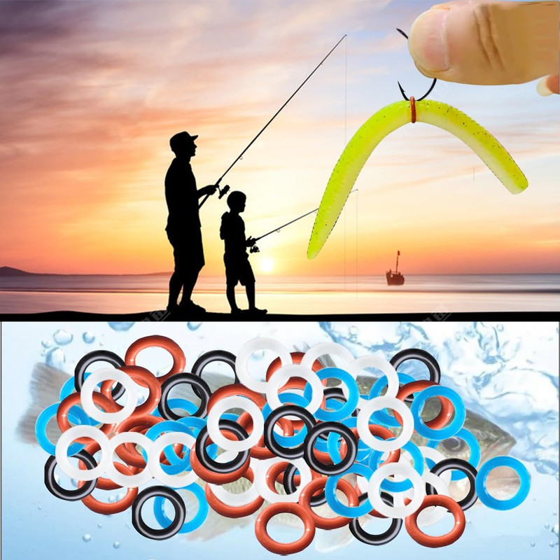 PIYIENR Wacky Worm Tool Wacky O-Rings (Black O-rings 200pcs)