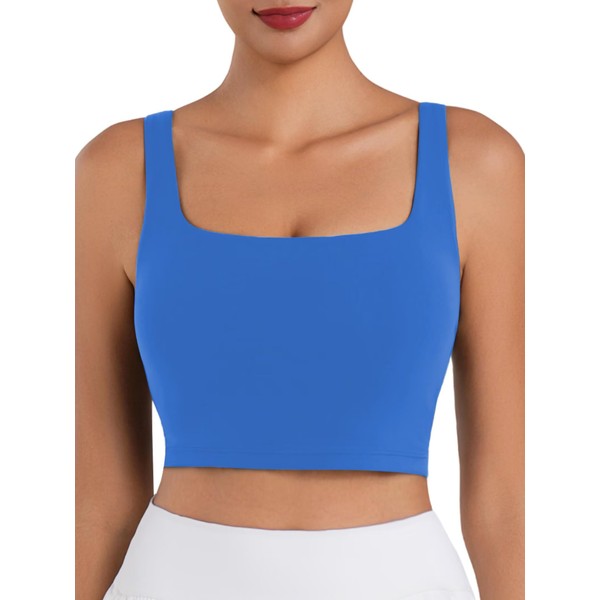 Sunzfly Square Neck Longline Sports Bra with Removable Pads Built