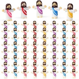 100Pcs Little Jesus Figures in Bulk,Multicolor Mini Jesus Figurines,Miniature Collectible Figurines Dolls-Jesus Loves You Figures for Easter Egg Stuffers Church Religious Gifts