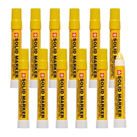 Sakura Solid Paint Markers with Twist Up Tip - Low Temperature Permanent Marker Pens - Window, Wood, & Glass Marker - Yellow Paint - 12 Pack