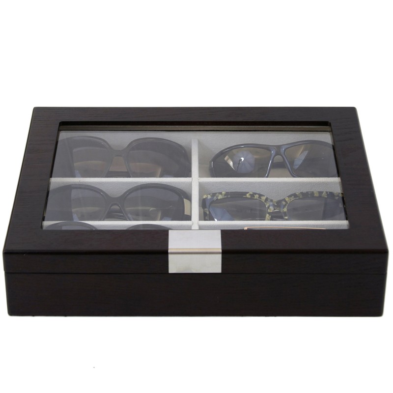 Tech Swiss Sunglasses Eyeglasses Storage Display Case 6 XL Compartments