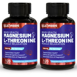 DIATMOON Magnesium L-Threonine Capsules, Magnesium Threonine Supplement, 1900mg Magnesium L-Threonine, Non GMO, Gluten Free - 240 Veg Capsules