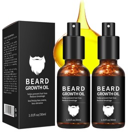 2 Pcs Beard Growth Oil, Unscented Beard Oil for Sensitive Skin Natural Soothing Moisturizer Softer & Thicker Shave Oil Beard Oil for Men Gifts for Him