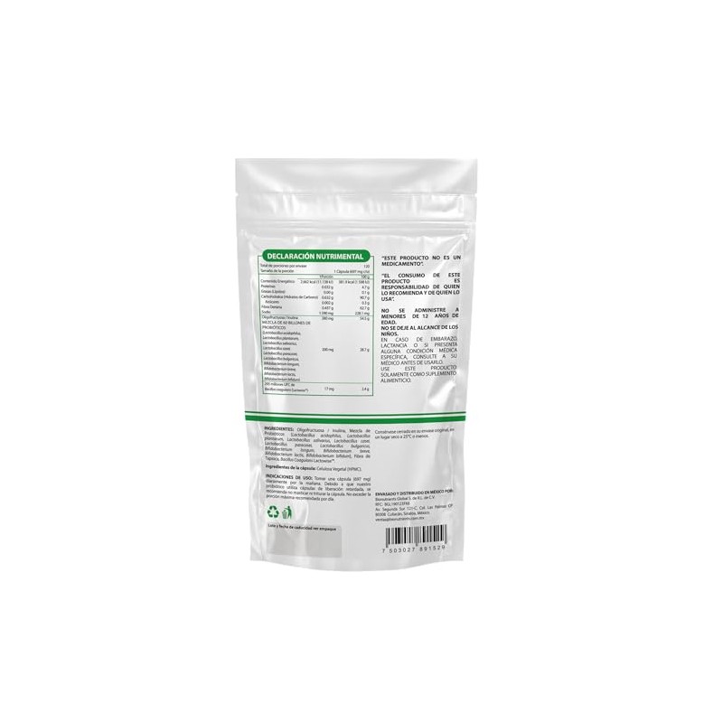 Wellthy Probioticos 60 Billones 11 Cepas. 120 Cápsulas 4 meses