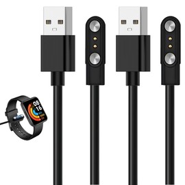 EuAcesry Smart Watch Charging Cable, 2 Pack Magnetic Charging Cable 2 Pin Universal Probe Distance 2.8mm, Contact Distance Compatible with 2.5-3mm, 60cm (Paramagnetic and Diamagnetic)