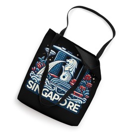 Singapore Marina Bay Sands Gardens by the Bay Merlion Statue Tote Bag