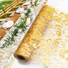28cm x 15m Gold Table Runner Metallic Glitter Table Runner
