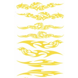 by soljo Flames Flame Fire yellow Color Decal Sticker Tuning Racing Sheet Size: 27 x 18 cm for Car or Motorbike