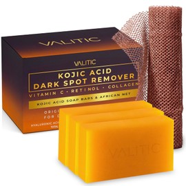 VALITIC- Jabón Quitamanchas con Ácido Kójico, Cúrcuma, Vitamina C y Retinol - Complejo Japonés Original con