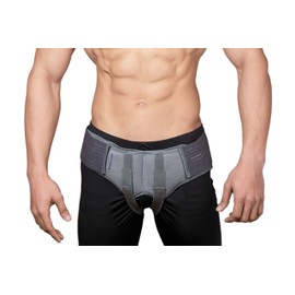 Wonder Care- Grey Hernia belt for men Truss Brace with one removable compression pad (XX-Large, double)