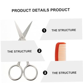2 Sets Pcs Beard Trimming Kit for Men Stainless Steel Scissors Comb Set Nose Hair Trimmer Beard Grooming