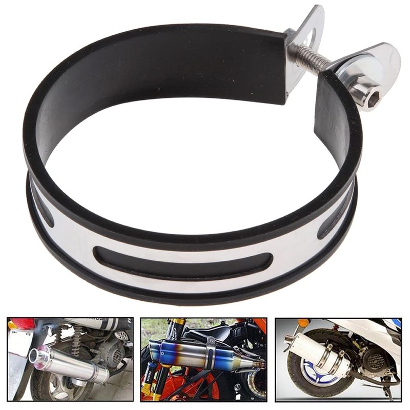 Auzkong Motorcycle Exhaust Bracket Universal Exhaust Bracket Clip Support Muffler,