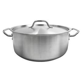 TrueCraftware- 15 Quart Stainless Steel Braiser Pot with Encapsulated Base and Cover- Heavy-Duty Brazier Pot Cookware Braiser for Soup Meat Bread Baking Dishwasher Safe and Oven Safe NSF Certified
