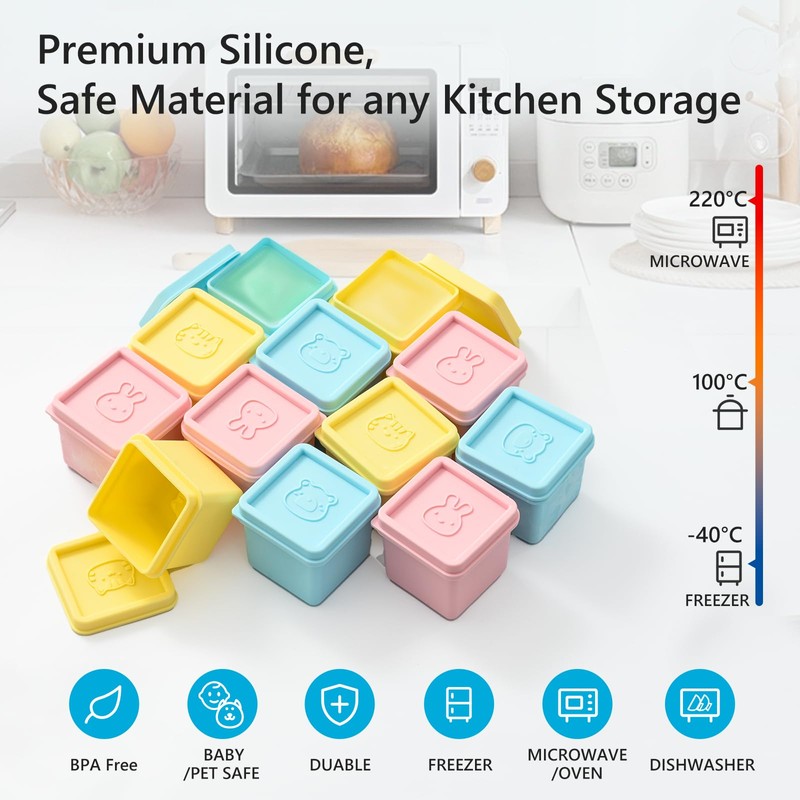 Silicone Freezer Molds 12 Pack,Individual Large Ice Cube Molds, Reusable