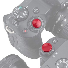 Metal Shutter Release Button (Non-Screwed) for Sony ZV-1 ZV-E10 ZV-E10II A7IV A6700 A6600 A6500 A6400 A6300 A6000 RX100 Series Camera with Flat Shutter Release Button (Concave & Convex Dark Red Kit )
