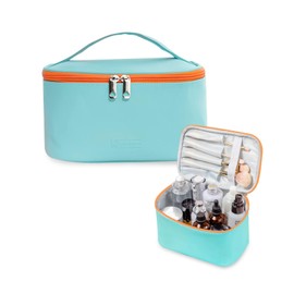 Aylashine Toiletry Bag, Makeup Bag, Cosmetic Bag, Mesh Cosmetic Bag, Lightweight, Mesh Pouch, Large Capacity, Cute, Business Trip, Travel, Portable, Multiple Colors Available, light blue square bag