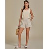 luvamia Linen Shorts for Women High Waisted Buttoned Elastic Waist