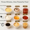 Rechargeable Milk Frother Handheld 3 Speed Coffee Foamer [3 Whisk]