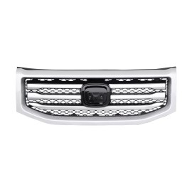 YLT AUTO 2PCS For 2012 2013-2015 Honda Pilot Front Bumper  w/silver upper & lower Grille