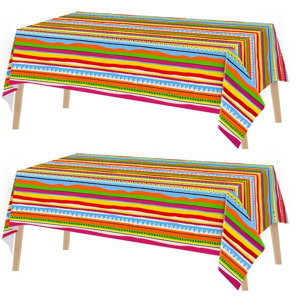 Kochorie 2 Pieces Mexican Party Tablecloth Plastic Cinco De Mayo
