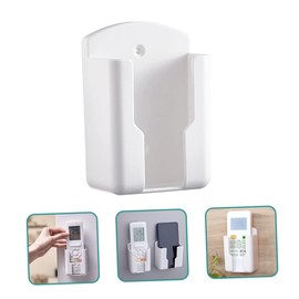 STOBOK 3pcs Wall Storage Box Strip Basket Wall Mount Pencil Holder Air Conditioner Media Storage Racks Remote Wall Mount Wall Mount Tv Bracket Fan Remote Control Holder White Plastic