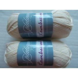Herrschners HC Platinum Collection Lambswool yarn, Moon (off white), lot of 2 (105 yds ea)