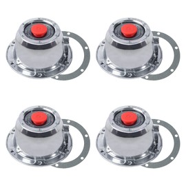 4Pcs 340-4195 Hub Cap for Trailer Axle, ikare 340-4195 Aluminum Trailer Hub Cap 6 Holes HubCaps with 4 Pcs Rubber Plugs and Side Pipe Plugs Gaskets