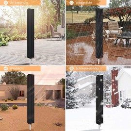 Dokon Clothes Line Protective Cover Weatherproof Heavy Duty 600D Oxford Fabric Clothes Line Cover Winterproof UV Resistant Protective Cover for Laundry Umbrellas with Clothes Peg Bag (180 x 15 x 15