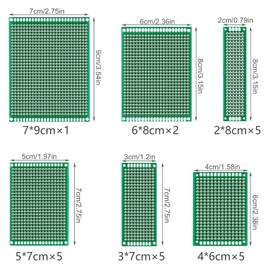 75 Pieces Perforated Grid Plate Kit, 23 Double-Sided PCB Board Circuit Board Hole Board Hole Board, 20 Pieces Male Female and Right Angle Pin Header, 8 Pieces 2P & 3P Screw Terminal Block with Tools