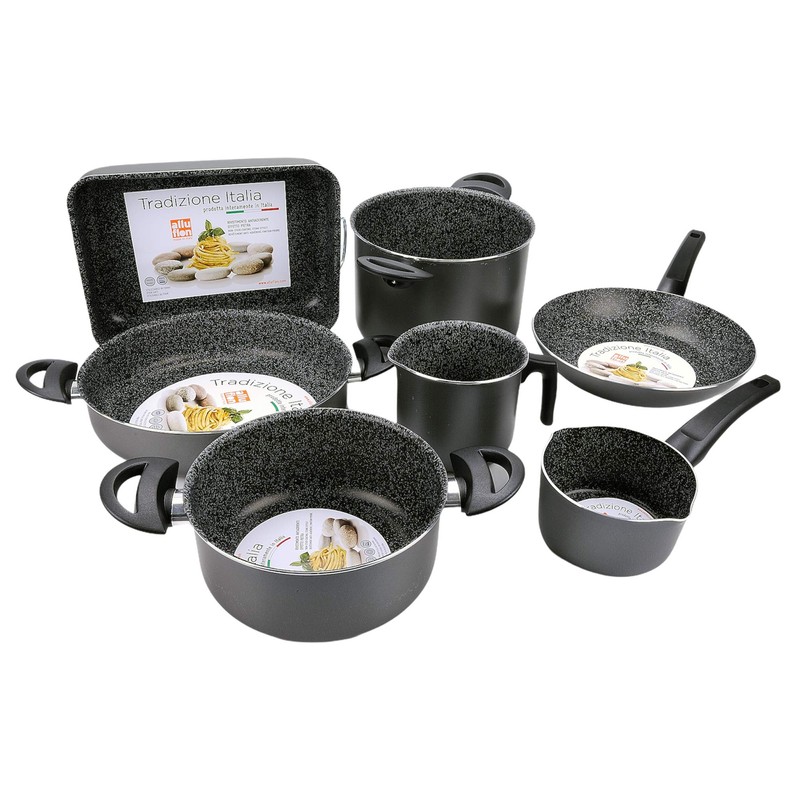 ALLUFLON Tradizione Italia Casseruola, Alluminio, Nero, 14 cm