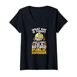 Womens Sloth Coffee Retired Public Defender V-Neck T-Shirt