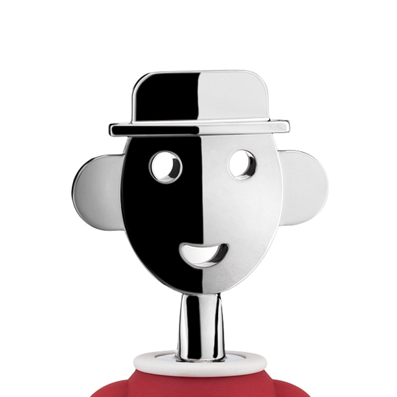 Alessi AAM23 R Design Corkscrew, Chrome Zamak and Thermoplastic Resin,