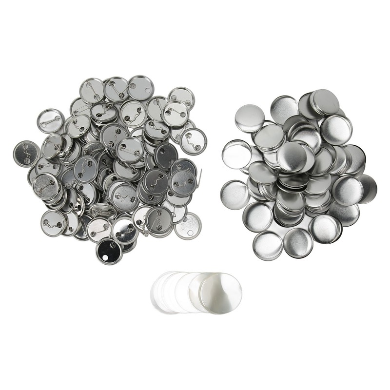 100 Sets Blank Button Badge Parts Set Round Shape Rust