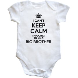 Hippowarehouse I Can't Keep Calm I'm Going to be a Big Brother baby vest bodysuit (short sleeve) boys girls